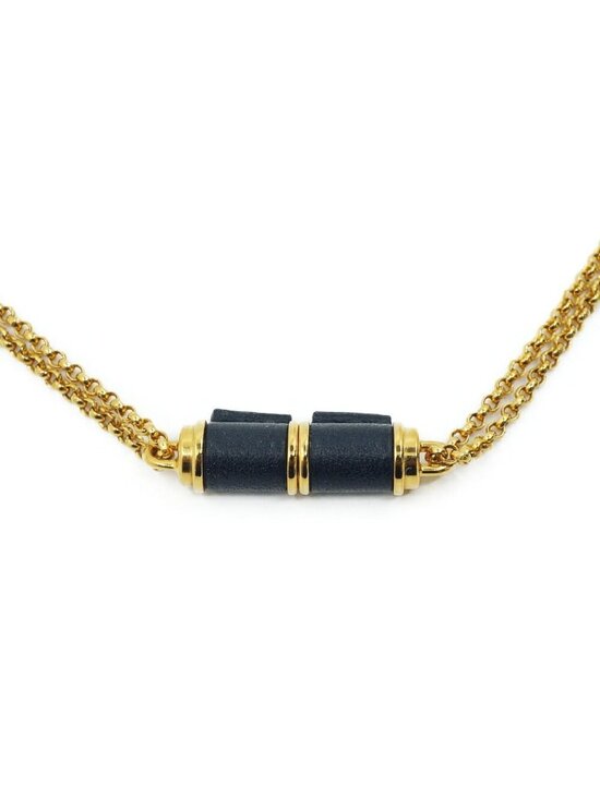 Hermes Jewelry - Hermes Pendant Charniere PM Necklace 40 Black Gold